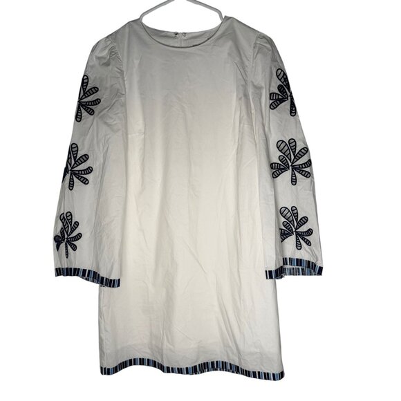 Hyacinth House Tuckernuck White Blue Embroidery Atlantic Mini Dress Size XS NWT - Picture 2 of 6